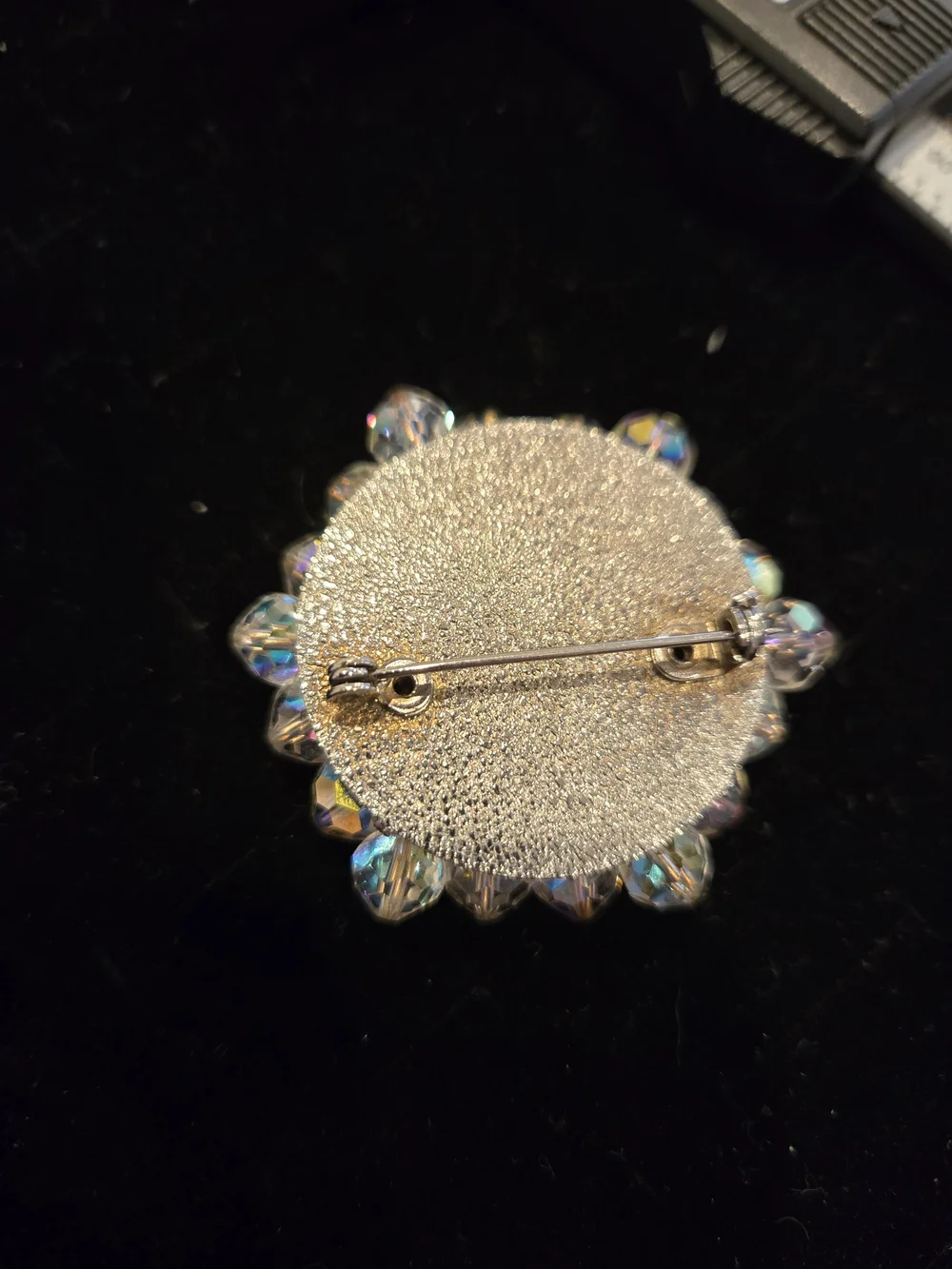 Vintage Crystal Aurora Cluster Brooch Large Aprox 2